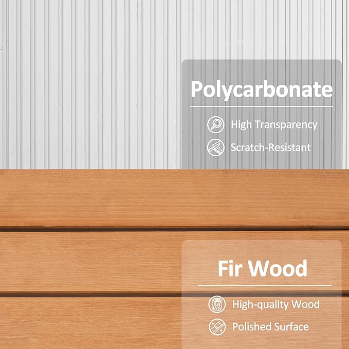 MCombo 2-Tier Wooden Cold Frame Garden Greenhouse Raised Flower Planter Shelf Bed Protection 6057-0160 (Orange)