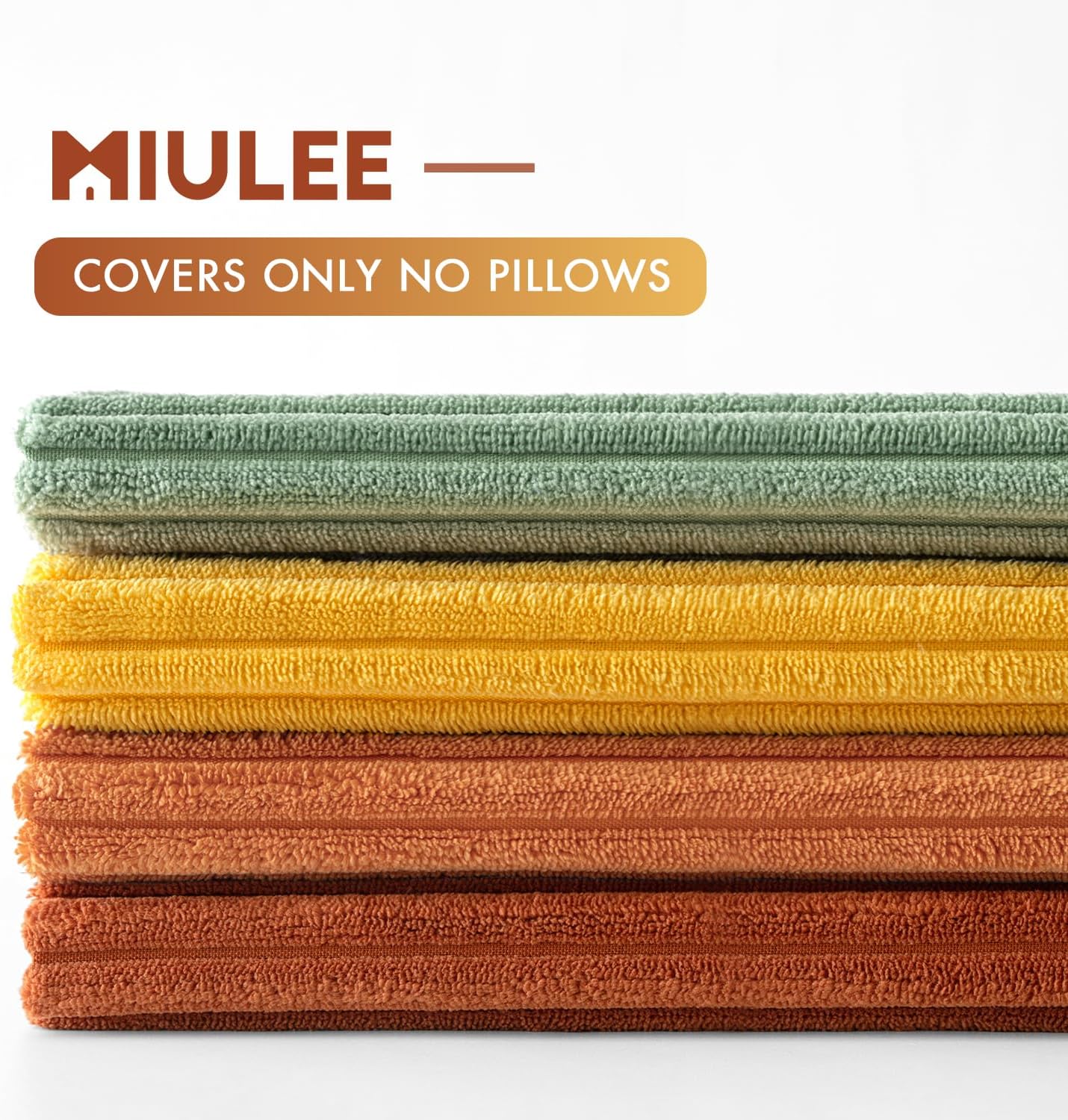 MIULEE Fall Decorative Throw Pillow Covers 20x20 Inch Set of 4, Vibrant Cushion Covers Vintage Retro Home Decor, Mix and Match Color Clash Design for Sofa Couch Bed Living Room Yellow Rust Green
