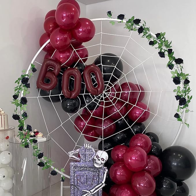 Felice Arts 2 Pack Black Artificial Flower Garland Each 6.5FT Fake Rose Vine Hanging Rose Garland for Thanksgiving Day Wedding Flowers Xmas Table Centerpiece Arrangement Mirror Decor