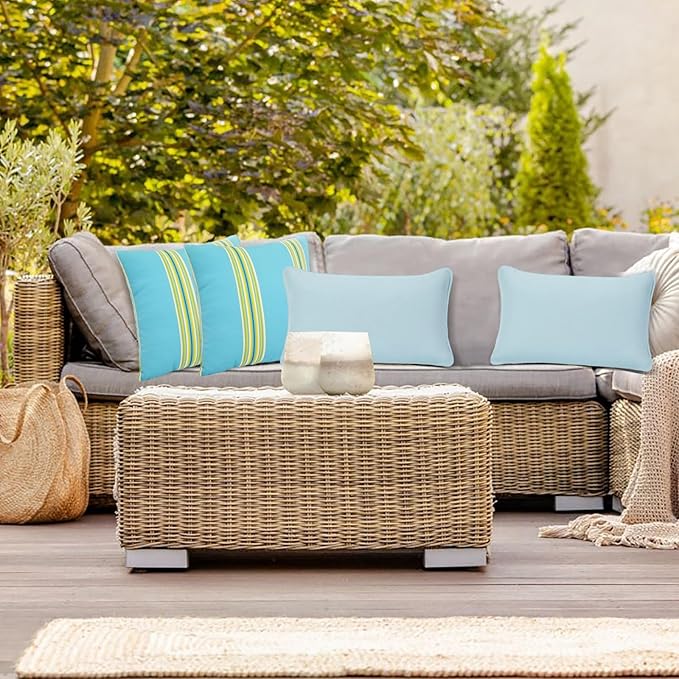 JMGBird Outdoor Pillows for Patio Furniture 18''x18'' Decorative Throw Pillows with Inserts, Square Pillow for Couch, Sofa, Bench, Chair