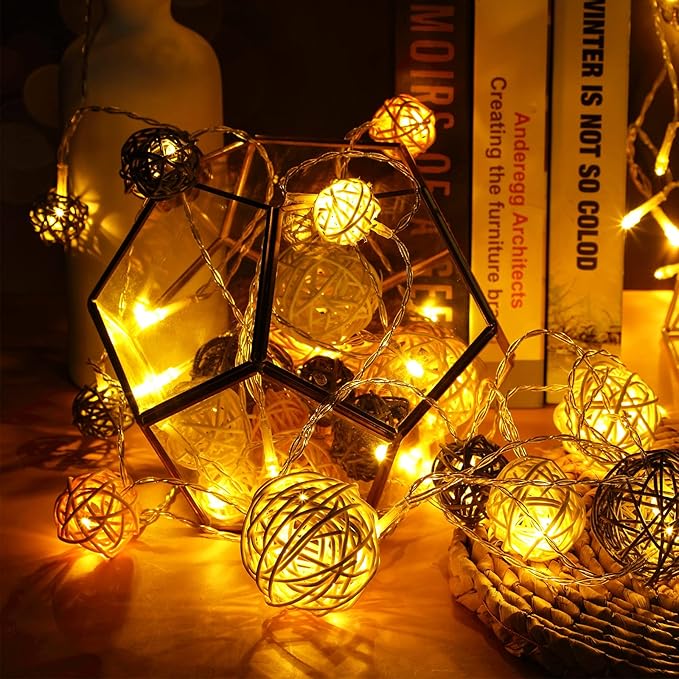 Patelai 36 Pcs Wicker Rattan Balls Decorative Balls for Vase Centerpiece Bowls Orbs Filler for Home Decor,4 Sizes