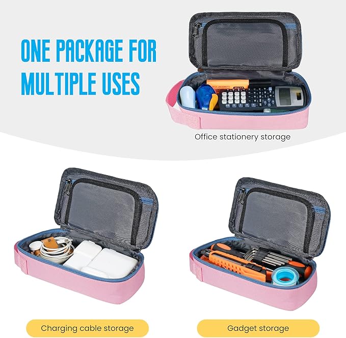 ECHSRT Large Pencil Case, Aesthetic Pen Pouch with Big Capacity, Minimalist Portable Stationery Bag with Handle for Office Organizer Aesthetic Pencil Cases