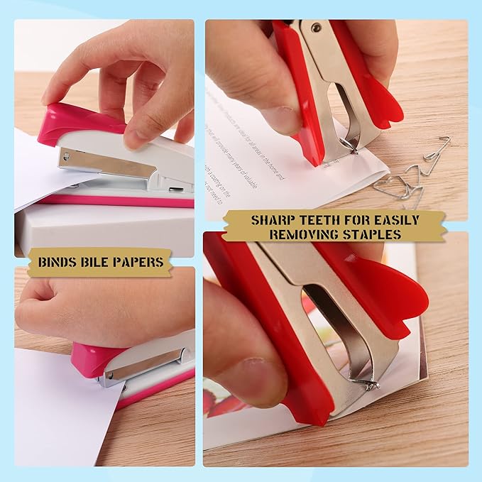 39pcs Office Supplies Set - Desk Accessory Kit with Pen Holder Stapler Staples Staple Remover and Paper Clips - Complete Office Stationery Set for Home or Work