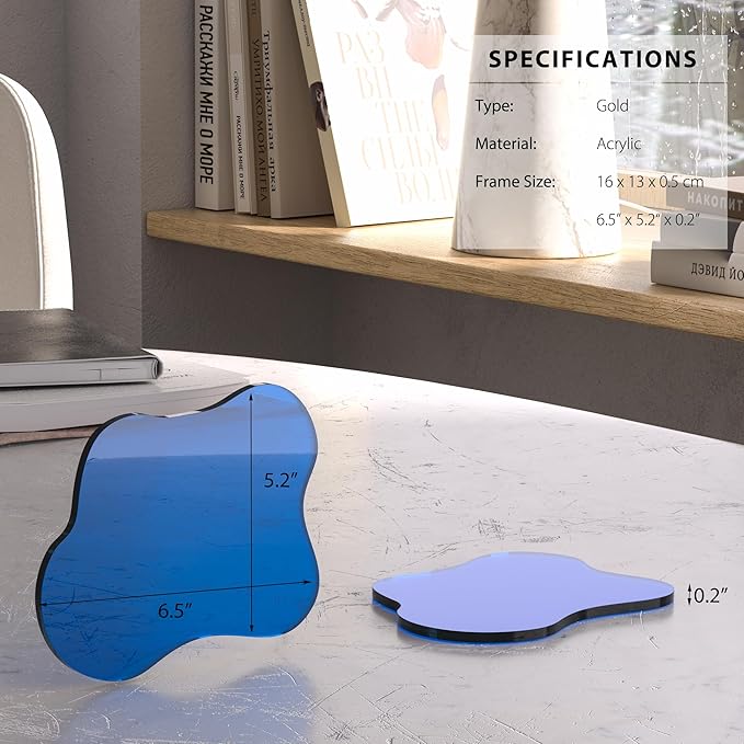 Acrylic Coaster Decorative Plates, Dark Blue Bar Drink Coaster, Clear Cloud Shape Coffee Cup Coaster, Perfect for Tabletop Protection and Accessories Display.(Dark Blue)