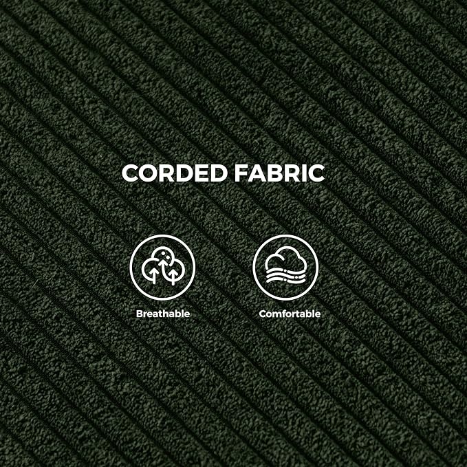 MAXYOYO Modern Accent Chair, Comfy Living Room Chair with Metal Frame Wooden Armrest, Upholstered Armchair with Soft Cushion for Bedroom Balcony Lounge Reading Room, Dark Green