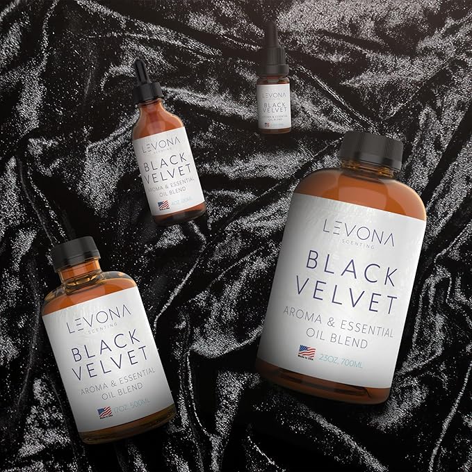 Levona Scents Oil Diffuser Essential Oils: Fragrance Oil for Diffuser - Black Velvette Diffuser Oils Scents - Woody Citrus with Herbal Floral Essential Oil Blends, Oakmoss, White Musk & Sandalwood