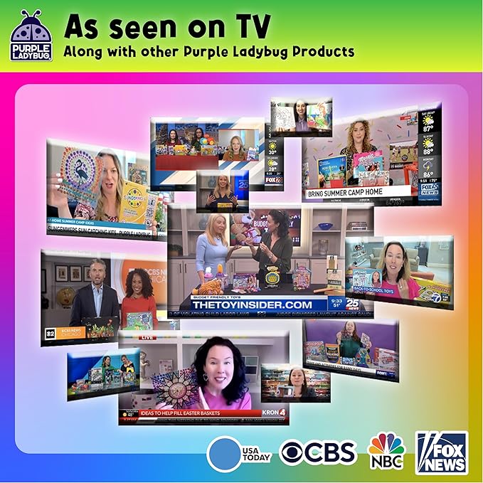 PURPLE LADYBUG 150 Rainbow Scratch Art Mini Notes - Arts and Crafts Supplies, Fun & Colorful Scratch Paper for Kids & Teens Gift, Classroom School Supplies, Back to School Gift, Travel, Camping