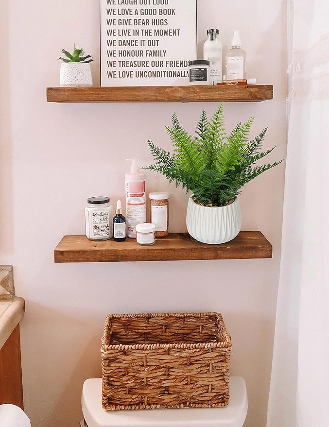 DILATATA Faux Plant Indoor in Ceramic Pot 13" Artificial Potted Fern Fake House Plants for Desk Office Bathroom Garden Decoration