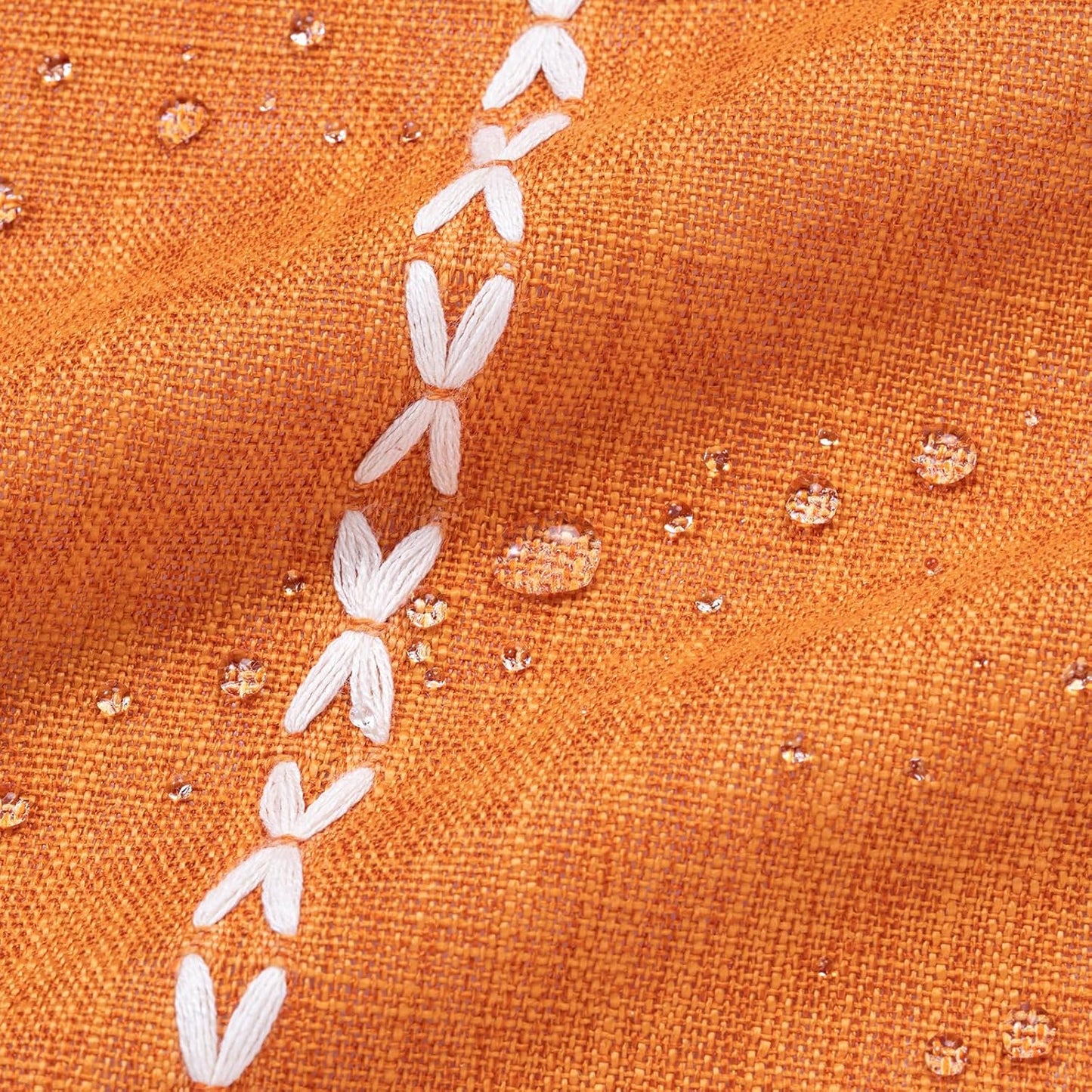 MitoVilla Orange Small Stall Shower Curtain 36 x 72, Half Size Narrow Polyester Linen Heavy Fabric Shower Curtains for Boho Farmhouse Bathroom Decor, Wrinkle Resistant Cloth Shower Curtain