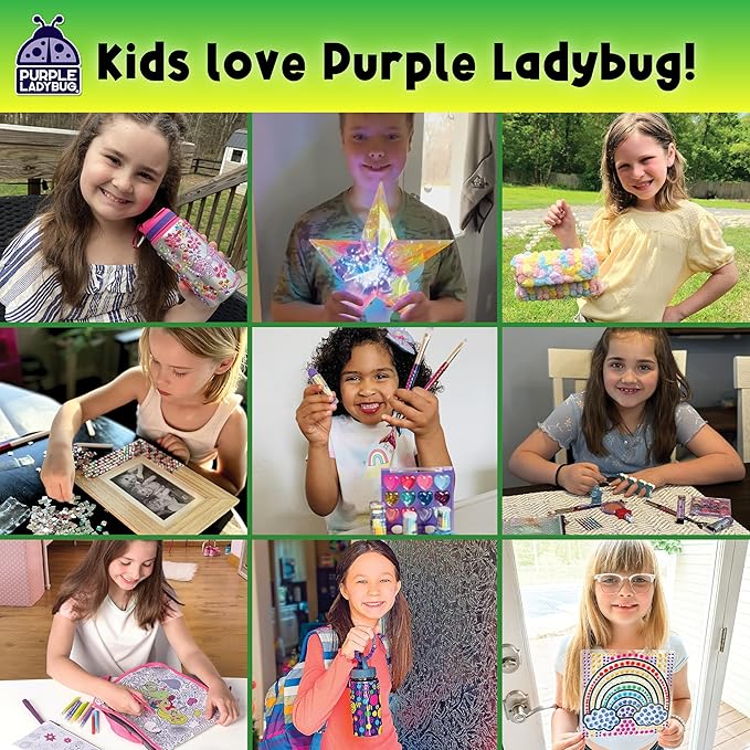 PURPLE LADYBUG Silver Holographic Scratch Art Mini Notes - Scratch Art for Kids, Summer Activities, Camping Games for Ages 4-8