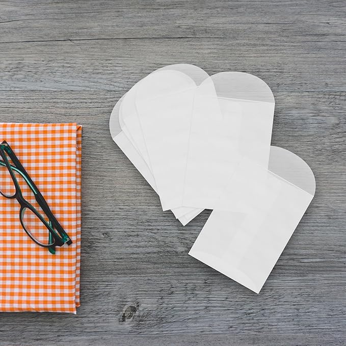 50 Sets of Square Planting Guide with Glassine Envelopes – Perfect for Seed Paper Products, Wedding Favors, and Gift Sets (Square Shape)