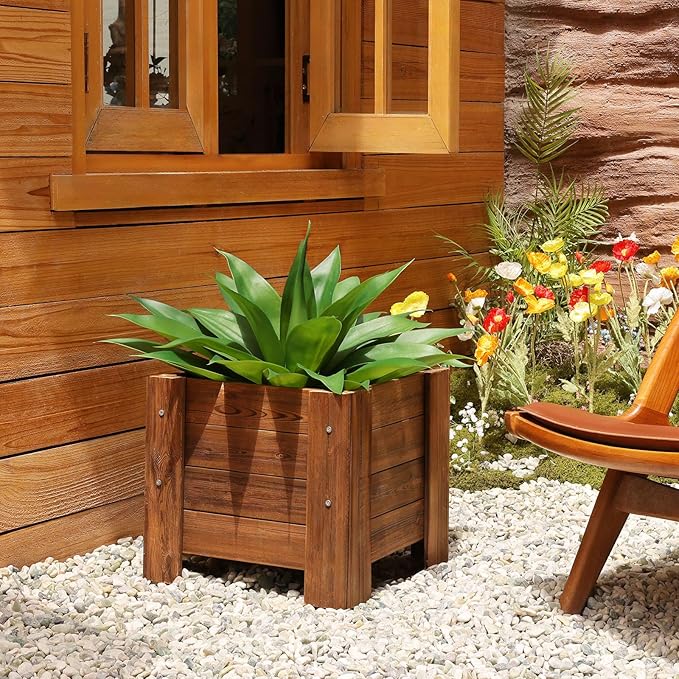 Artificial Plants 27 Inch Fake Agave Succulent Plant UV Resistant Big Size Faux Succulents Stems for Indoor Outdoor Realistic Home Decor Plants for Home Office Housewarming 2 Pack