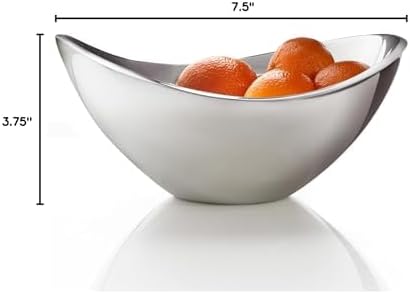 Nambé Butterfly Bowl - 7 Inch Small Decorative Serving Bowl, Perfect for Individual Use - Elongated Wing-Inspired Curves for Cold or Warm Dishes, Elegant Metal Dining Accent & Modern Table Décor