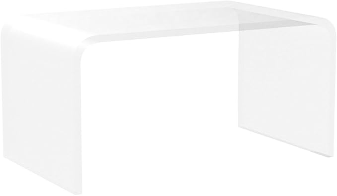 Acrylic Side Table, 24" L x 15" W x12'' H x3/5'' Thick C-Shape Clear Modern Decorative End Table, Multipurpose Coffee Table for Living Room, Bedroom and Office (1pcs)