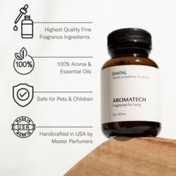 AromaTech Santal Escape Aroma Essential Oil Blend: Luxury Hotel Inspired Aromatherapy with Ocean Air, Sandalwood, Iris for Ultrasonic Diffusers & Nebulizers - 16 fl oz, 500 mL