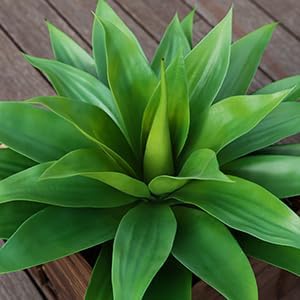 Artificial Plants 27 Inch Fake Agave Succulent Plant UV Resistant Big Size Faux Succulents Stems for Indoor Outdoor Realistic Home Decor Plants for Home Office Housewarming 2 Pack