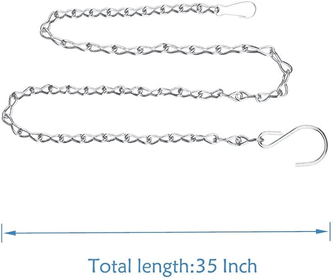 YINGFENG 4 Pack 35 Inch Silver Hanging Chain for Hanging Bird Feeders, Bird Houses, Hanging Planters, Baskets, Birdbaths, Lanterns, Wind Chimes, Billboards, Signs and Ornaments, etc