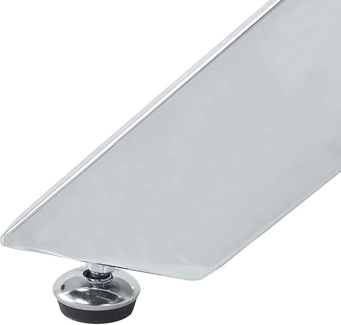 Round Tempered Glass Dining Table for 2-4 with Chromed Legs, 35.5 in Modern Small Kitchen Table for Kitchen Dining Room (White/Silver)