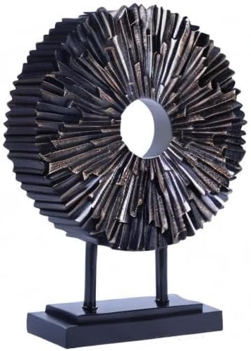 Minimalist Round Statue Above Cabinet Decor Kitchen, Modern Decorative Sculpture Home Decorations for Living Room Coffee Table, Office Decor Items, Center Pieces Decoration (Black)