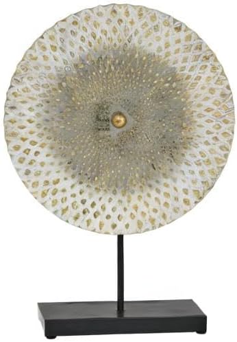 Deco 79 Metal Geometric Decorative Sculpture Home Decor Statue with Black Base, Accent Figurine 14" x 3" x 20", Gray