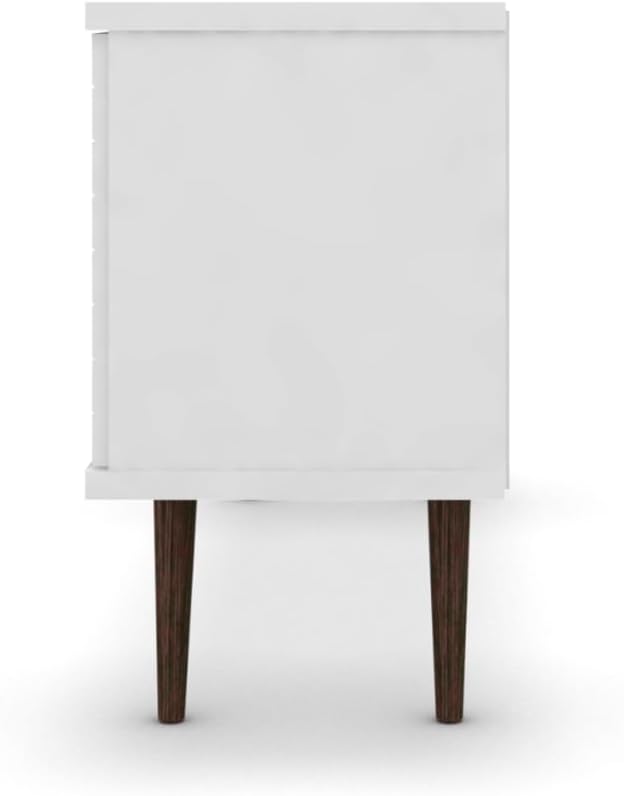 Manhattan Comfort Liberty Mid Century Modern TV Stand for Televisions up to 50 Inches, Bedroom and Living Room Entertainment Center with Storage, Shelves, and Cabinet, 53" Wide, White