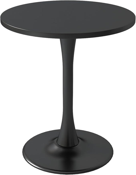24 inch Black Round Table Modern Dining Table Tulip Round Kitchen Table Mid Century Coffee Table for Living Room