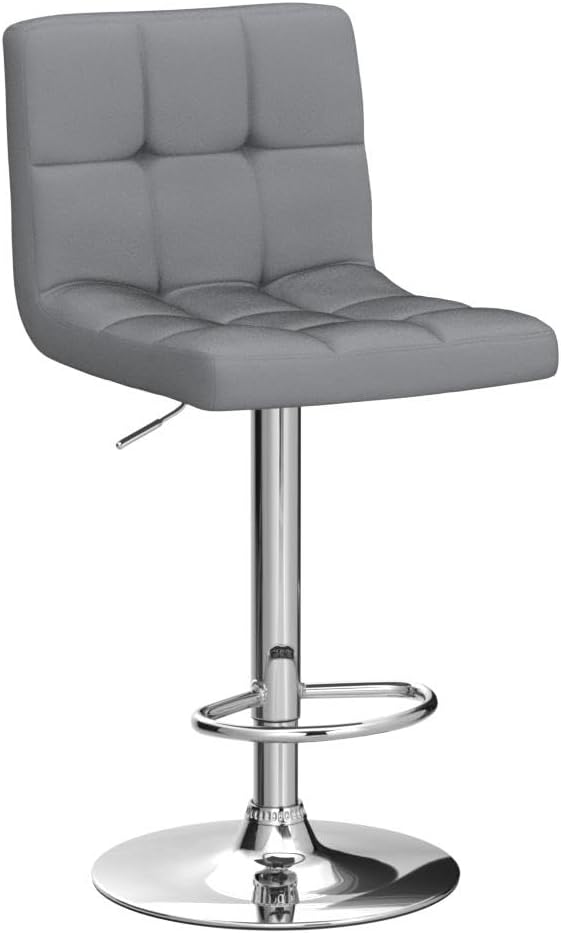 Yaheetech Bar Stools Set of 2, Adjustable Velvet Fabric Swivel Barstools, Modern Counter Stools with Back and Footrest, Counter Height Barstools for Bar, Kitchen, Dining Room, Dark Gray