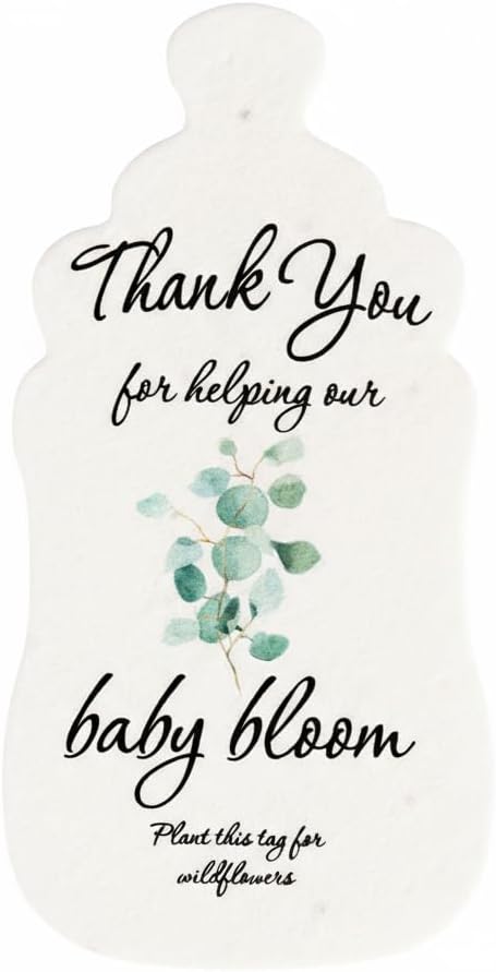 Plantable Bottle Shaped Seed Paper – 15 Green Baby Shower Favors for Guests with Wildflower Seeds, Baby Shower Gifts for Guest