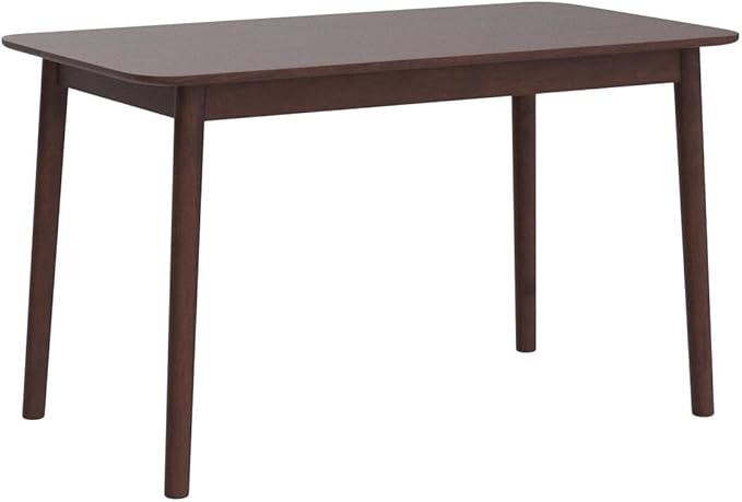 Livinia Aslan 47" Malaysian Oak Rectangular Wooden Dining Table/Solid Wood Kitchen Desk (Walnut)