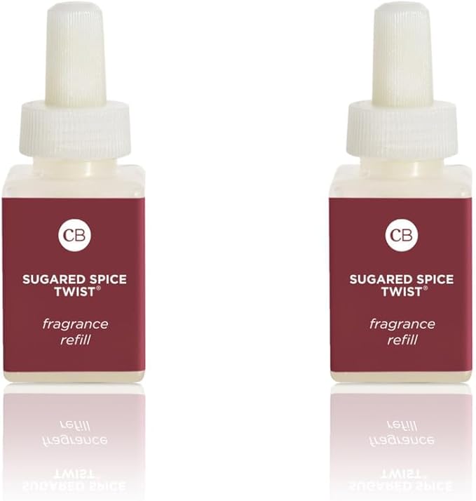 Capri Blue Pura Diffuser Refills – Luxury Home Fragrance – Long Lasting Oil Diffuser Scents with Notes of Brown Sugar, Cinnamon & Raspberry Cream (Sugared Spice Twist, Pack of 2 Pura Refills)