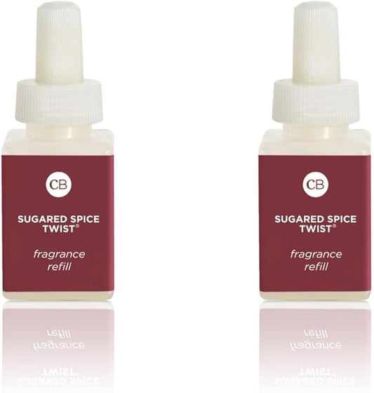 Capri Blue Pura Diffuser Refills – Luxury Home Fragrance – Long Lasting Oil Diffuser Scents with Notes of Brown Sugar, Cinnamon & Raspberry Cream (Sugared Spice Twist, Pack of 2 Pura Refills)
