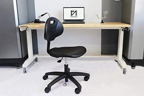 Chair Master - ESD Anti Static Ergonomic Polyurethane Chair Adjustable Height Heavy Duty Easy to Clean for Research, Laboratory and Cleanroom (.Standard Casters, Medium Chair)