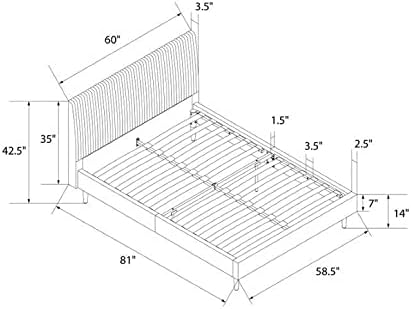 Mr. Kate Daphne Upholstered Bed with Vertical Channel Tufted Headboard, Full, Ivory Velvet