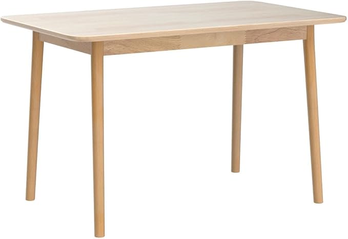 Livinia Aslan 47" Malaysian Oak Rectangular Wooden Dining Table/Solid Wood Kitchen Desk (Natural Oak)