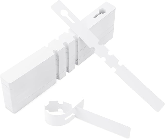 240Pcs Plant Tags, Tree Tags Plastic Wrap Around Hanging Plant Labels Adjustable Tree Markers Signs for Plant & Garden Nursery (White)