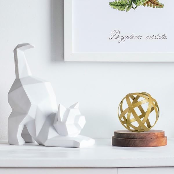 Everydecor Metal Decorative Sphere for Home Decor - Decorative Balls for Shelves, Centerpiece Bowls, Bookshelf - Decoration Orbs Accents for Living Room, Bedroom - Distressed Gold Shelf Spheres