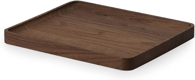 Oakywood Handcrafted Wooden Catchall Tray - Wooden Desk Organiser - Made in The EU - Natural Wood Desktop Storage - Customizable in 3 Sizes - Natural Walnut - 24x20 cm (9.4"x7.9")