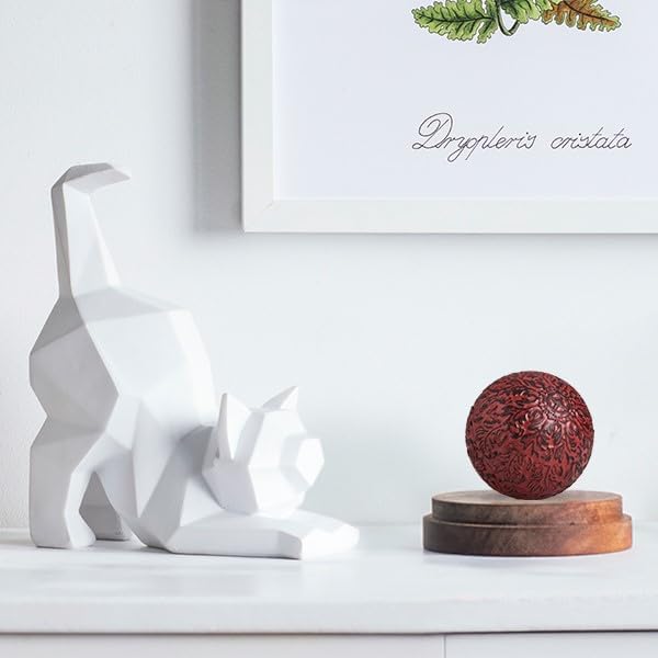 Everydecor Metal Decorative Sphere for Home Decor - Decorative Balls for Shelves, Centerpiece Bowls, Bookshelf - Decoration Orbs Accents for Living Room, Bedroom - Vintage Red Shelf Spheres