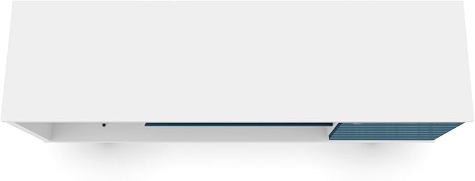 Manhattan Comfort Liberty Mid Century Modern TV Stand for Televisions up to 50 Inches, Bedroom and Living Room Entertainment Center with Storage, Shelves, and Cabinet, 53" Wide, White/Aqua