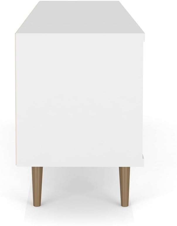 Manhattan Comfort Liberty Mid Century Modern TV Stand for Televisions up to 60 Inches, Bedroom and Living Room Entertainment Center with Storage, Shelves, and Cabinet, 63" Wide, White/3d Print