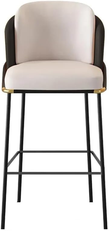 homary Barstools Modern PU Leather Bar Stools with Back and Footrest Waterproof Upholstered Breakfast Chairs for Kitchen Island or Counter (Black,1 Chair, 41.3" H)