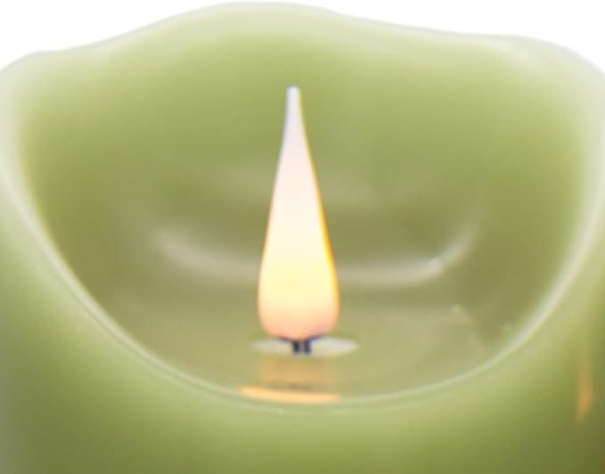 Flameless LED Candles (Green, Set of 3 (4",5",6"))