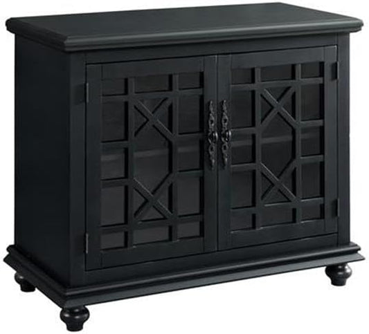 Martin Svensson Home Small Spaces TV Stand 2-Door Accent Cabinet, 38" W x 32" H, Antique Black