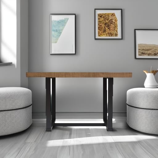 Walker Edison Durango Distressed Solid Wood Dining Table, 52 Inch, Rustic Oak