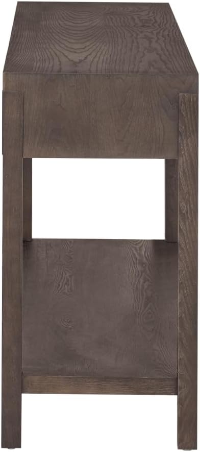 Mid Century Modern Console Table with Ash Veneer,Wood Fluted Entryway Table with Storage Drawers and Shelf for Entryway,Foyer,Living Room (Brown)