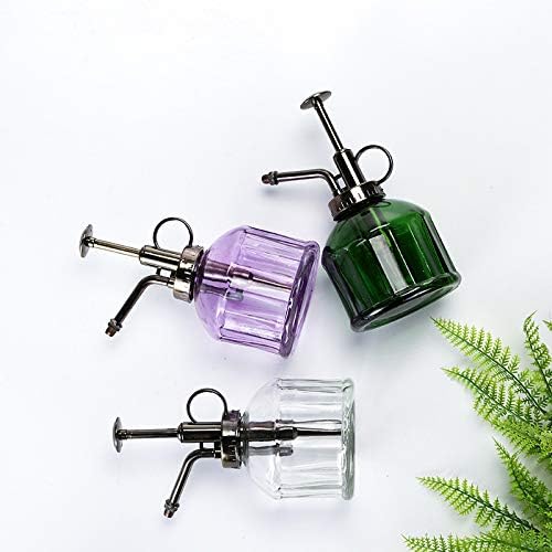 Glass Plant Mister Spray Bottle, Vintage Plant Spritzer Sprayer Mister, Succulent Watering Bottle with Top Pump, Small Glass Watering Can for Indoor Outdoor Houseplant - Dark Green