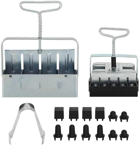 Soil Block Maker 6-Piece Set, Includes 2-Inch 4-Cell And 3/4-Inch 20-Cell Soil Block Makers, 3 Types Of Seed Pins, Growth Tweezers, Handheld Tools For Seed Starting In Greenhouse, Garden, And Farm Use