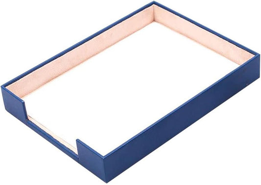 Leather Document Tray - Desk Organizer-Office Accessories - Desk Accessories-Office Supplies - Office Organizer - Office Gifts (Blue)