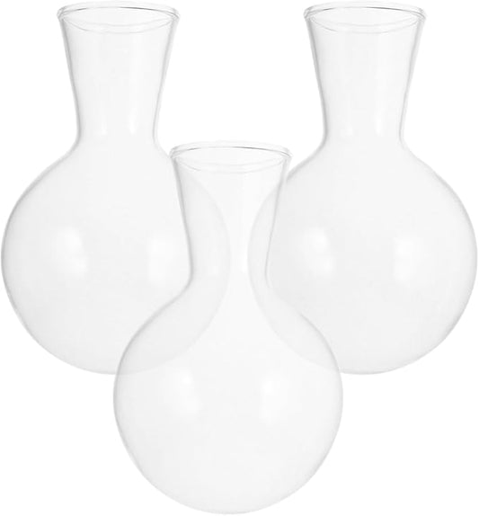 VOSAREA 3pcs Plant Propagation Station Vase Glass Plant Terrarium Hydroponic Vase Air Planter Bulb Succulent Pot Micro Landscape Vessel Desktop Decoration