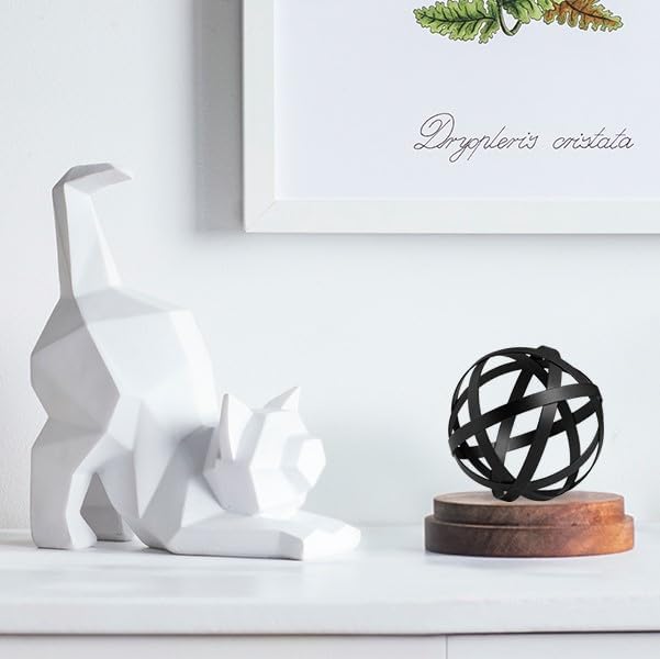 Everydecor Metal Decorative Sphere for Home Decor - Decorative Balls for Shelves, Centerpiece Bowls, Bookshelf - Decoration Orbs Accents for Living Room, Bedroom - Distressed Black Shelf Spheres